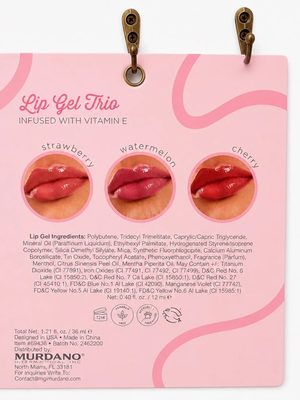 Beauty Bar FX Lip Gel Trio – Strawberry, Watermelon & Cherry